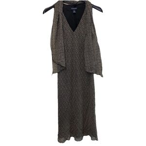 Ann Taylor 100% Slik v neck dress Black And White Sleeveless Size 4